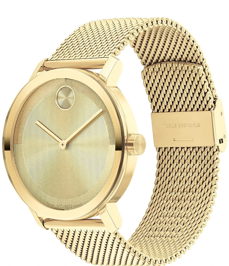 Movado Bold Men's Evolution 2.0 Quartz Analog Gold Mesh Bracelet Watch