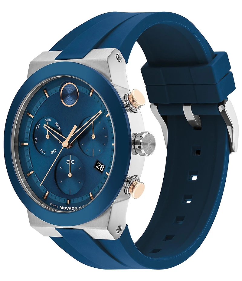 Movado Bold Men's Quartz Chronograph Silicone Strap Watch
