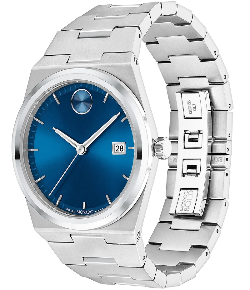 Movado Bold Men's Quest Quartz Automatic Stainless Steel Bracelet Watch