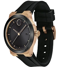 Movado BOLD Men's Swiss Quartz Mechanical Automatic Black Silicone Strap Watch