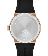 Movado BOLD Men's Swiss Quartz Mechanical Automatic Black Silicone Strap Watch