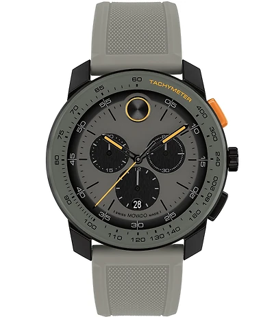 Movado Bold Men's TR90 Quartz Chronograph Grey Silicone Strap Watch