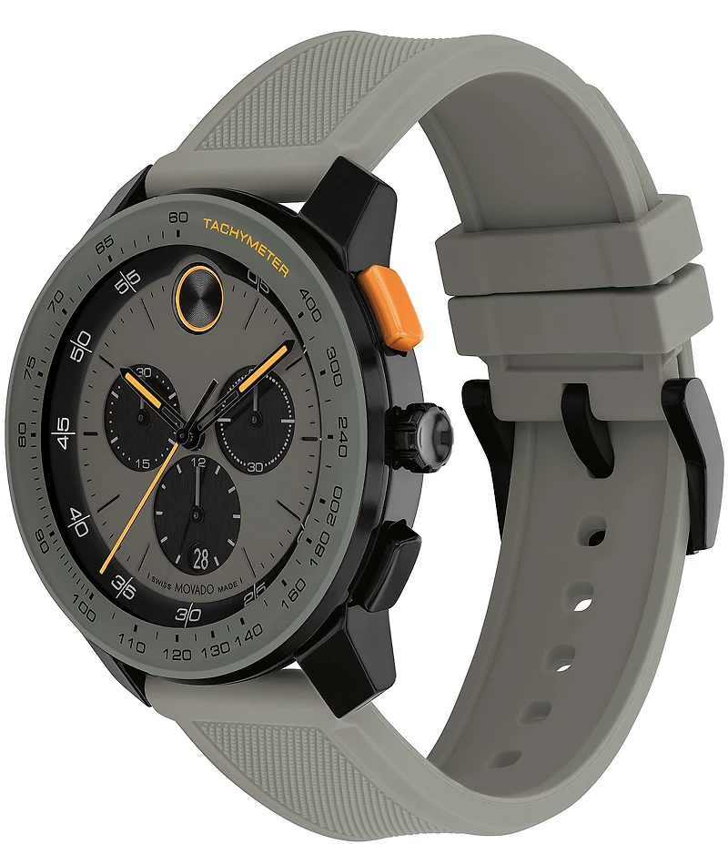 Movado Bold Men's TR90 Quartz Chronograph Grey Silicone Strap Watch