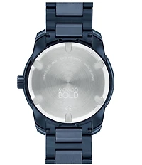 Movado Bold Men's Verso Quartz Analog Blue Ionic Plated Stainless Steel Bracelet Watch