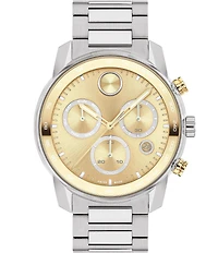 Movado Bold Men's Verso Quartz Chronograph Two Tone Stainless Steel Bracelet Watch