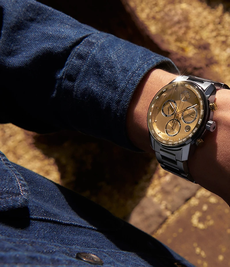 Movado Bold Men's Verso Quartz Chronograph Two Tone Stainless Steel Bracelet Watch