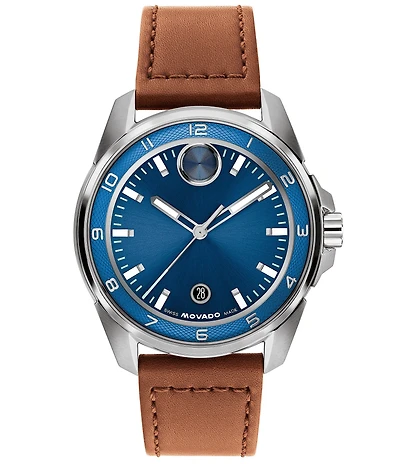 Movado Bold Men's Verso S Edition Quartz Analog Leather Strap Watch