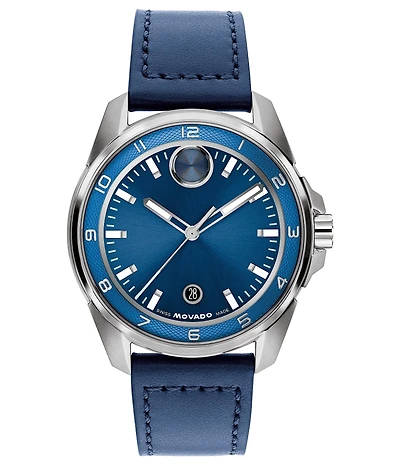 Movado Bold Men's Verso S Edition Quartz Analog Leather Strap Watch