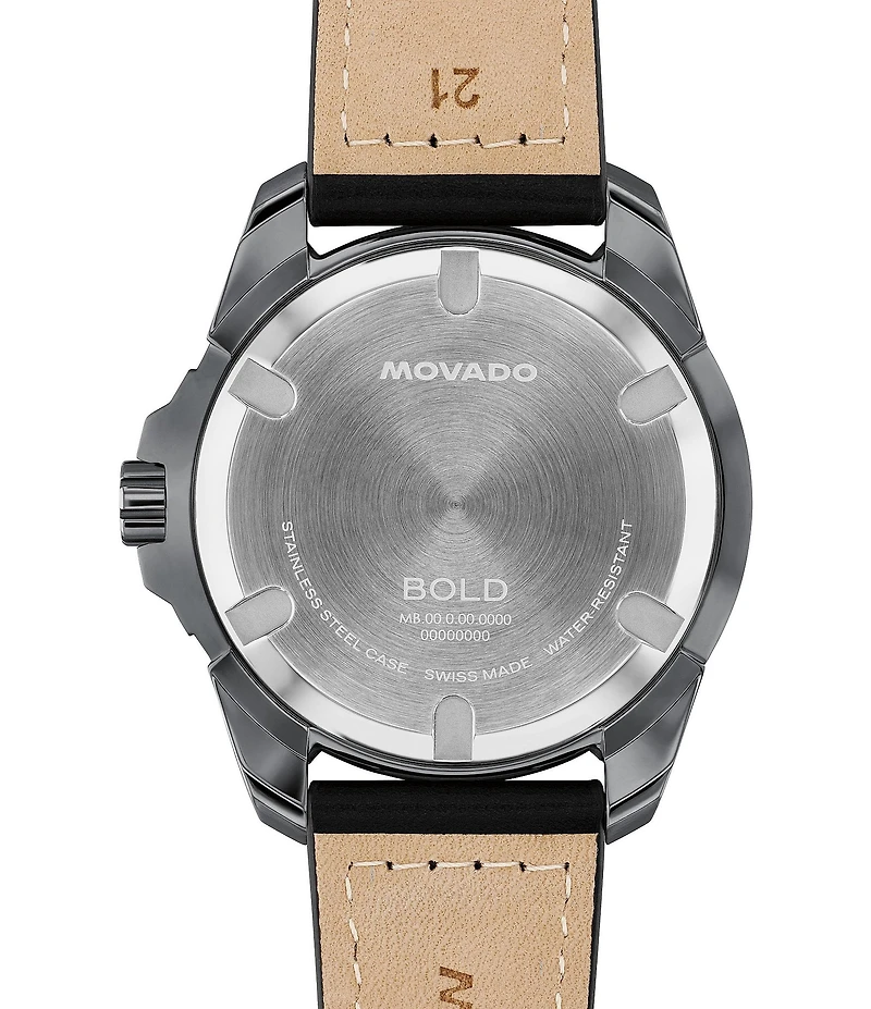 Movado Bold Men's Verso S Edition Quartz Analog Leather Strap Watch
