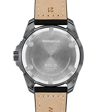 Movado Bold Men's Verso S Edition Quartz Analog Leather Strap Watch