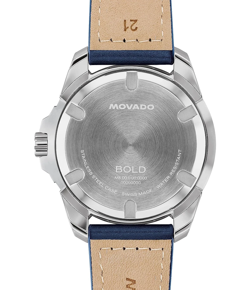 Movado Bold Men's Verso S Edition Quartz Analog Leather Strap Watch