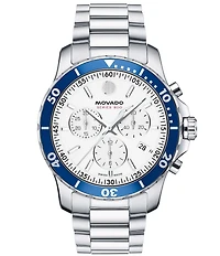 Movado Series 800 Silver-Tone Quartz Chronograph Movement Watch