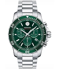 Movado Series 800 Silver-Tone Quartz Chronograph Movement Watch