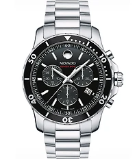 Movado Series 800 Silver-Tone Quartz Chronograph Movement Watch