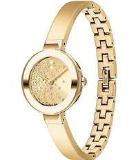Movado Bold Women's Bangle Quartz Analog Scattered Crystal Dial Bangle Bracelet Watch