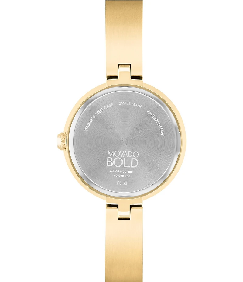 Movado Bold Women's Bangle Quartz Analog Scattered Crystal Dial Bangle Bracelet Watch