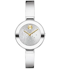 Movado Bold Women's Bangle Quartz Analog Scattered Crystal Dial Bangle Bracelet Watch