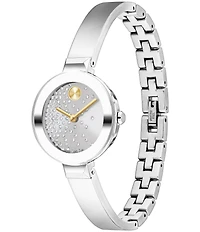 Movado Bold Women's Bangle Quartz Analog Scattered Crystal Dial Bangle Bracelet Watch