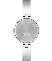 Movado Bold Women's Bangle Quartz Analog Scattered Crystal Dial Bangle Bracelet Watch