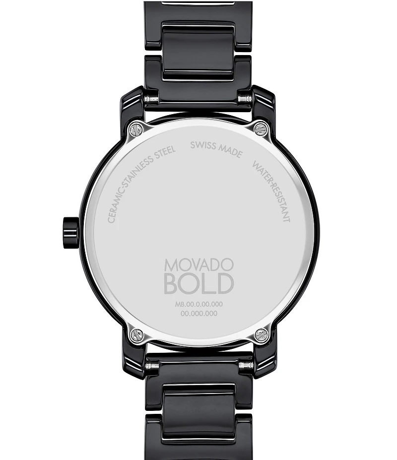 Movado Bold Women's Evolution 2.0 Quartz Analog Black Ceramic Bracelet Watch