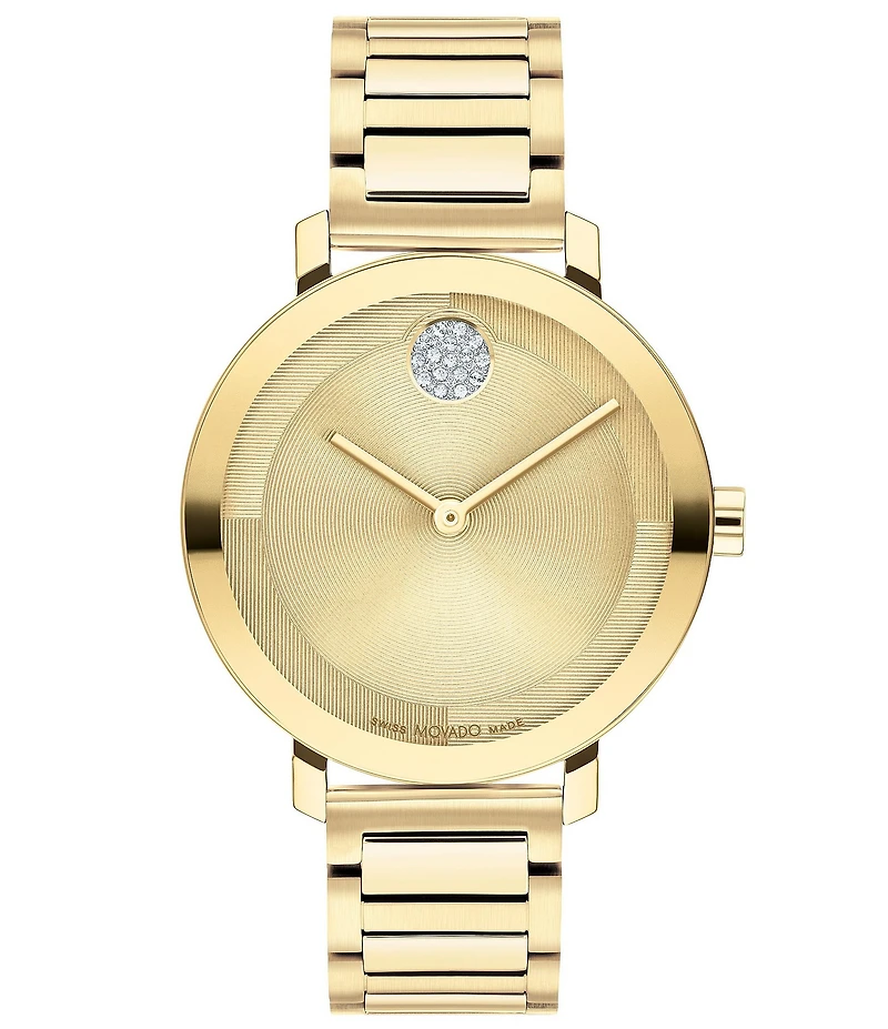 Movado Bold Women's Evolution 2.0 Quartz Analog Crystal Set Dot Stainless Steel Bracelet Watch
