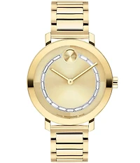 Movado Bold Women's Evolution 2.0 Quartz Analog Gold Tone Stainless Steel Bracelet Watch
