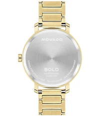 Movado Bold Women's Evolution 2.0 Quartz Analog Gold Tone Stainless Steel Bracelet Watch