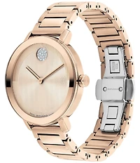 Movado Bold Women's Evolution 2.0 Quartz Analog Rose Gold Tone Stainless Steel Bracelet Watch