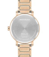 Movado Bold Women's Evolution 2.0 Quartz Analog Rose Gold Tone Stainless Steel Bracelet Watch
