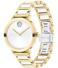 Movado Bold Women's Evolution 2.0 Quartz Analog Two Tone Stainless Steel and Ceramic Bracelet Watch