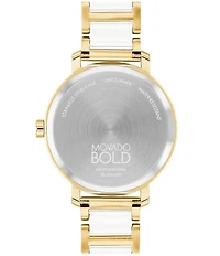 Movado Bold Women's Evolution 2.0 Quartz Analog Two Tone Stainless Steel and Ceramic Bracelet Watch