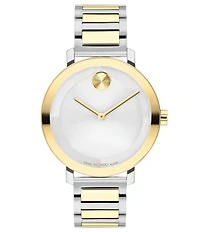 Movado Bold Women's Evolution 2.0 Quartz Analog Two Tone Stainless Steel Bracelet Watch