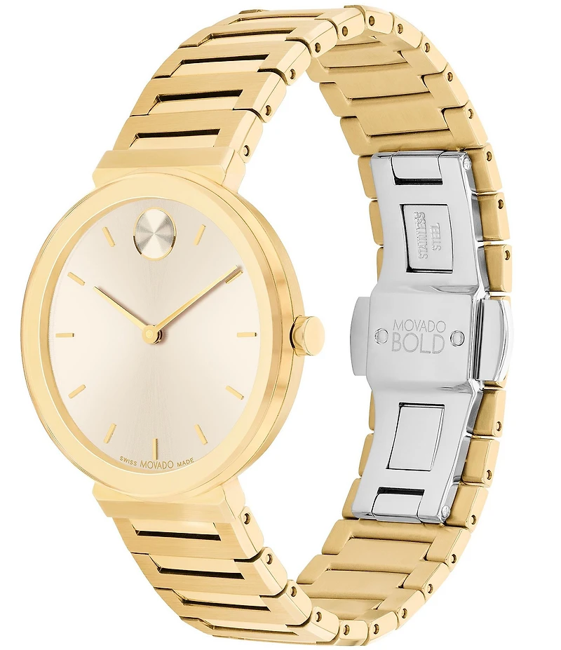 Movado Bold Women's Quartz Analog Gold Stainless Steel Bracelet Watch