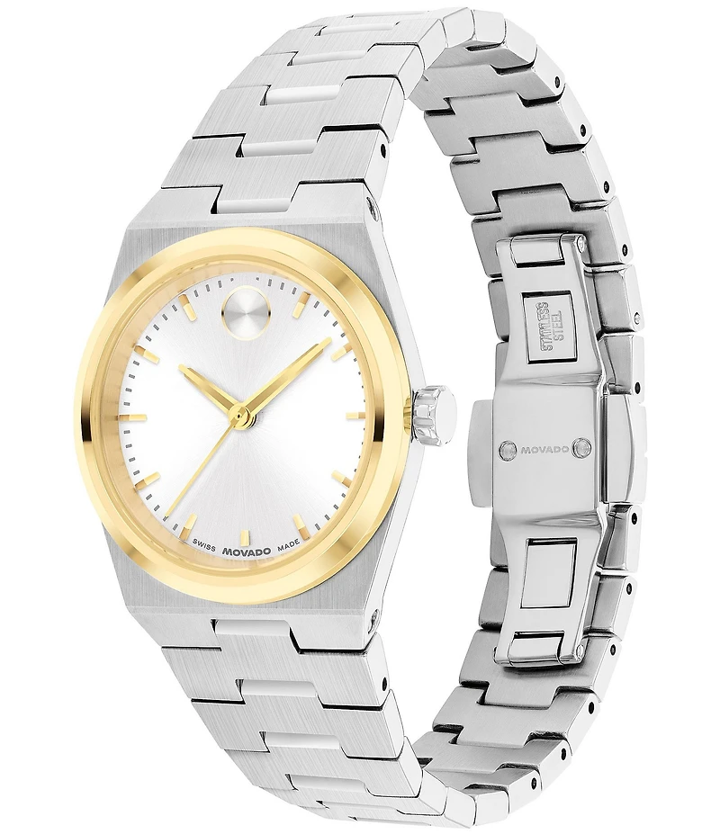 Movado Bold Women's Quest Mini Quartz Analog Stainless Steel Bracelet Watch