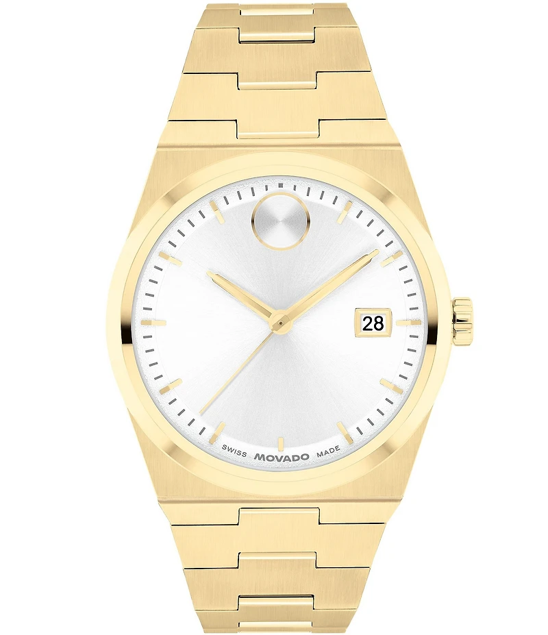 Movado Bold Women's Quest Quartz Analog Gold Tone Stainless Steel Bracelet Watch