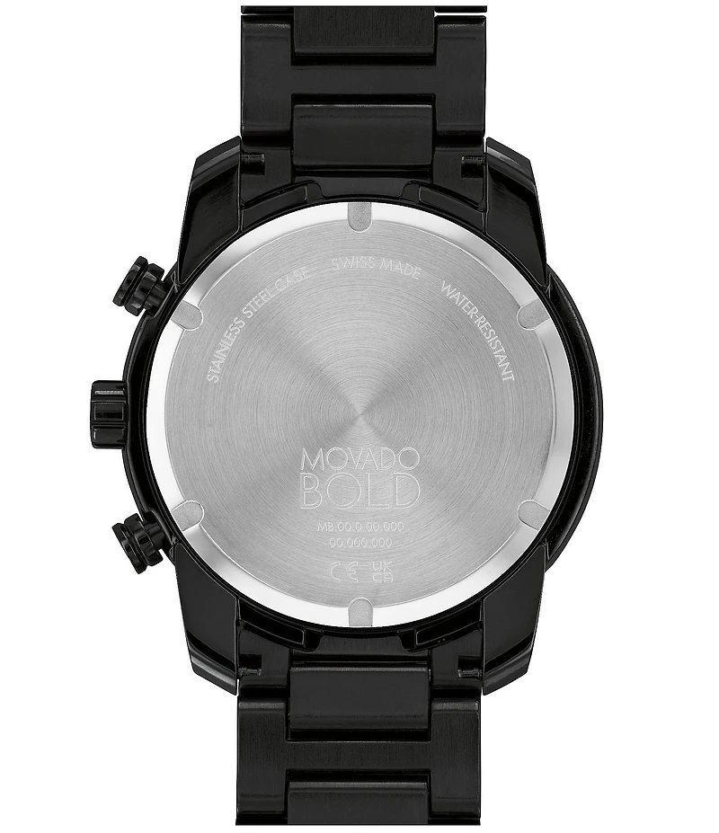 Movado Men's Bold Quartz Chronograph Black Stainless Steel Bracelet Watch