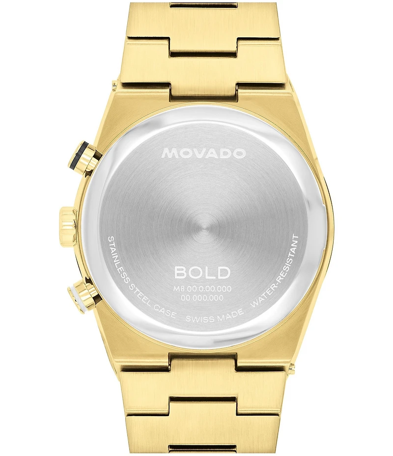 Movado Men's Bold Quest Quartz Chronograph Gold Tone Stainless Steel Bracelet Watch