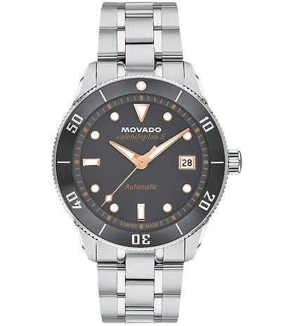 Movado Men's Heritage Calendoplan Automatic Stainless Steel Bracelet Watch