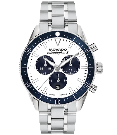 Movado Men's Heritage Calendoplan Quartz Chronograph Stainless Steel Bracelet Watch