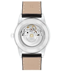Movado Men's Museum Classic Automatic Black Leather Strap Watch