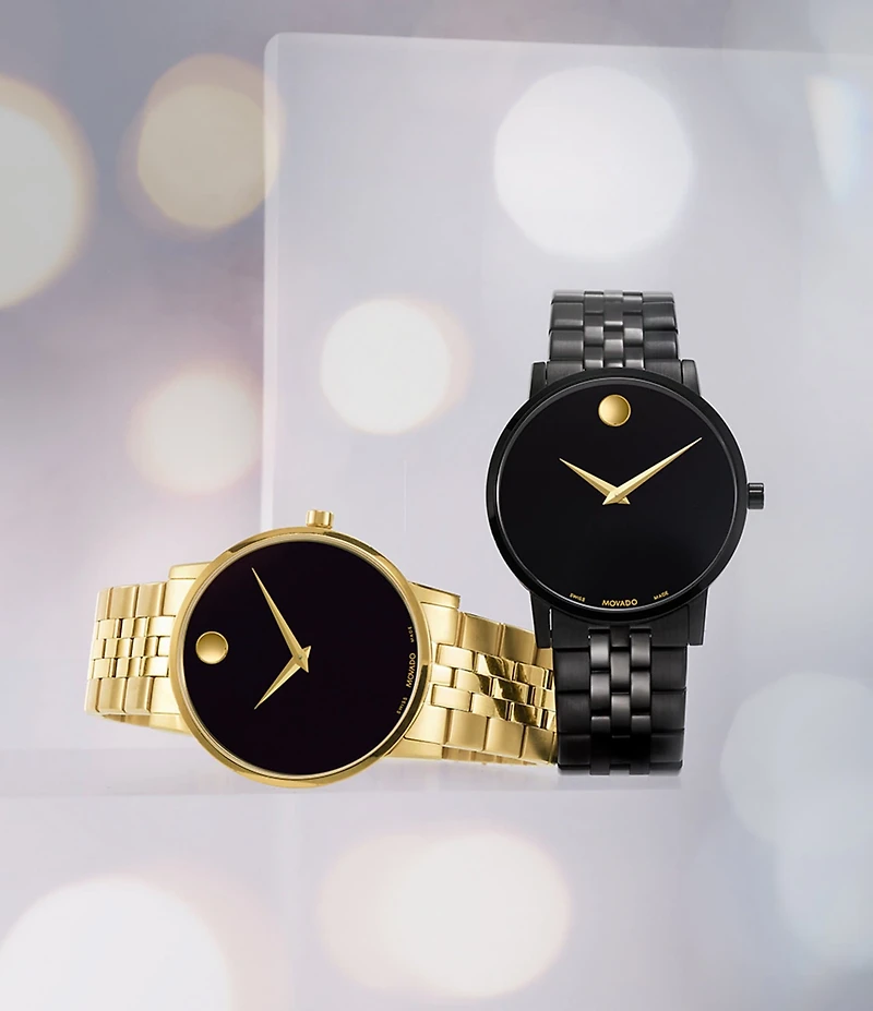 Movado Men's Museum Classic Quartz Analog Black Stainless Steel Bracelet Watch