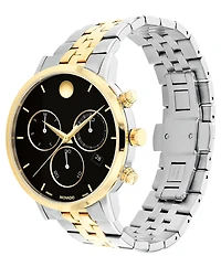 Movado Men's Museum Classic Quartz Chronograph Two Tone Stainless Steel Bracelet Watch