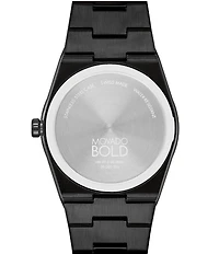 Movado Men's Quest Quartz Mechanical Automatic Black Plated Stainless Steel Bracelet Watch