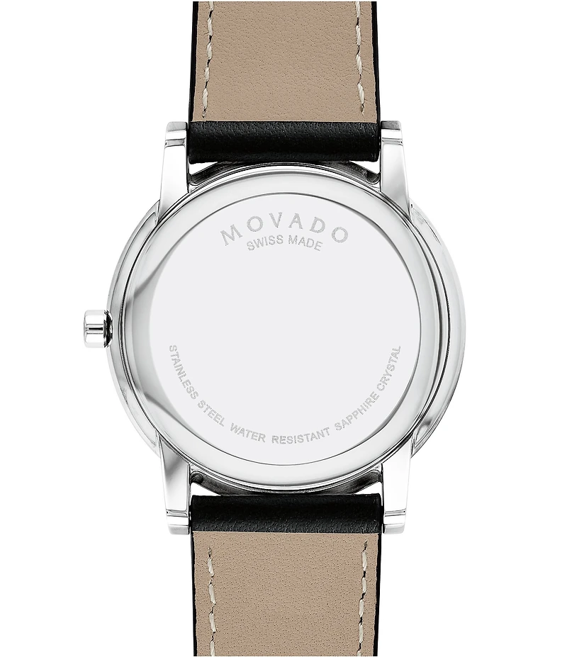 Movado Museum Classic Black Calfskin Strap Watch