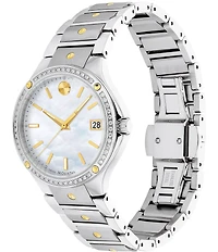 Movado Women's SE Genuine Diamond Set Bezel MOP Dial Bracelet Watch