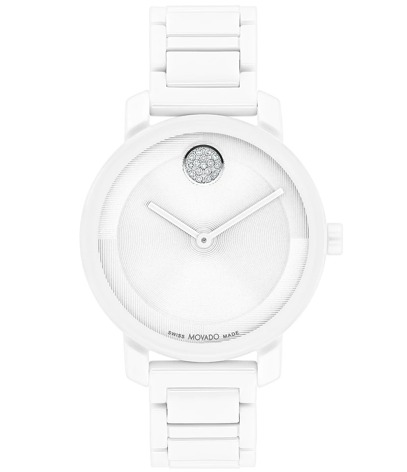 Movado Women's Bold 2.0 Quartz Analog White Ceramic Bracelet Watch