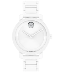 Movado Women's Bold 2.0 Quartz Analog White Ceramic Bracelet Watch