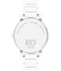 Movado Women's Bold 2.0 Quartz Analog White Ceramic Bracelet Watch