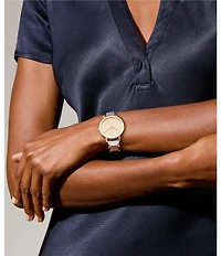 Movado Women's Bold 2.0 Quartz Analog Two Tone Ceramic and Stainless Steel Bracelet Watch