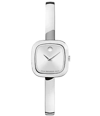 Movado Women's Cushion Quartz Analog Stainless Steel Bangle Watch